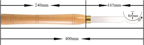 Miniatura 2 de Herramienta de torneado de madera de cuello de cisne hueco de tamaño medio, torno de madera, herramienta de cincel doblado con punta de inserción