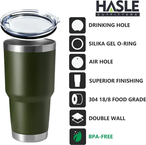 Miniatura 2 de Hasle Outfitters - Vaso de acero inoxidable de 30 onzas, taza de viaje con aislamiento al vacío de doble pared, taza de café aislada duradera, juego