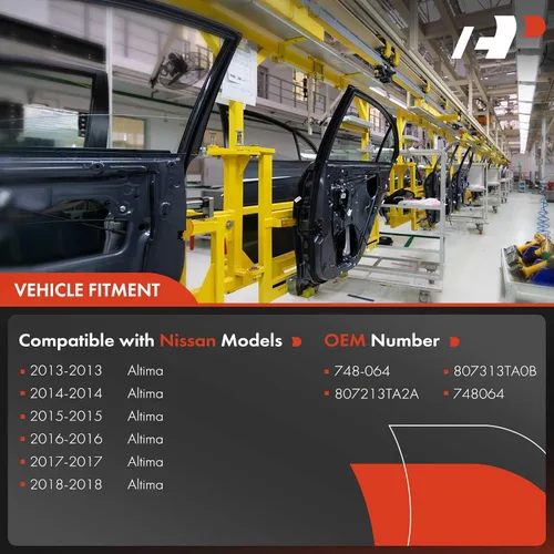 Miniatura 3 de A-Premium Elevalunas eléctrico con motor compatible con Nissan Altima 2013-2018 L4 2.5L V6 3.5L sedán delantero izquierdo lado del conductor