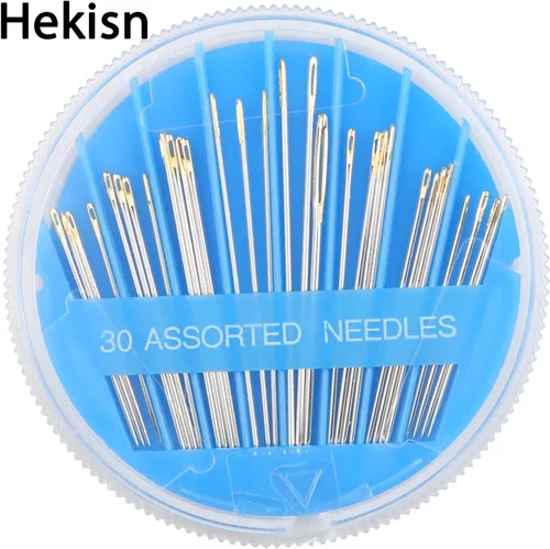 Miniatura 6 de Hekisn 30 agujas de coser a mano de alta calidad, 6 tamaños, 30 unidades, agujas de coser surtidas, agujas de coser para reparación de costura a
