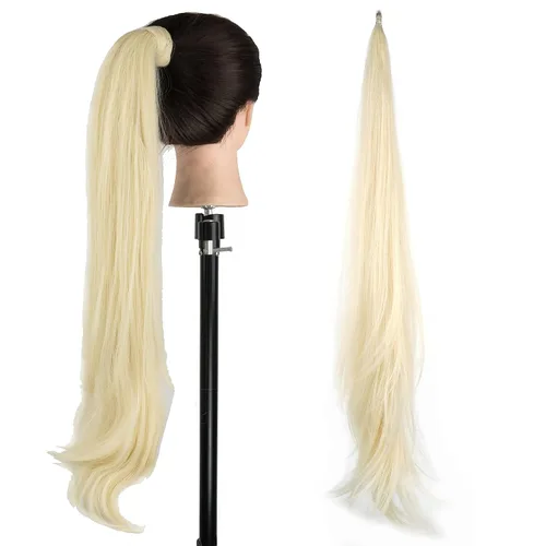 Miniatura 19 de IMISSU Extensión de pelo de cola de caballo flexible Colas de caballo Hairpieces (Piano Rubio Sucio)
