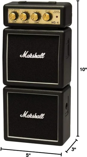 Miniatura 5 de Marshall MS4 Amplificador de Guitarra Mini Micro Full Stack con Batería