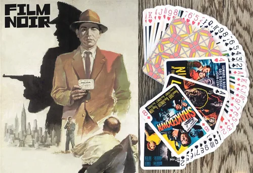 Film Noir Playing Cards (Poker Deck 54 cartas todas diferentes) Póster de película vintage Detective de acción Cine Negro