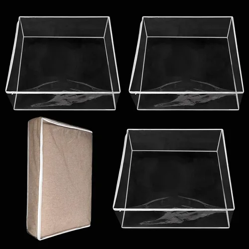 Miniatura 11 de Geetery Fundas de Cojín de Asiento de Sofá de Plástico PVC Impermeables Fundas de Sofá Muebles Funda de Asiento de Sofá para Proteger Contra