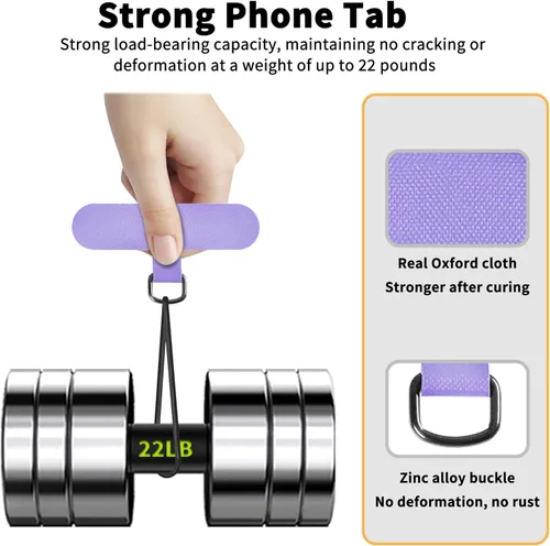Miniatura 2 de TACOMEGE Phone Tether Tab for iPhone, Cell Phone Lanyard Patch, Phone Strap Replacement Part for All Full Phone Cases Púrpura