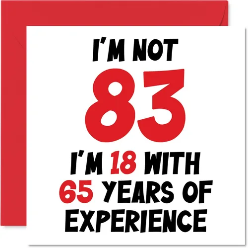Miniatura 61 de Tarjeta de cumpleaños número 100 para mujeres y hombres, no 100, soy 18 con 82 años de experiencia, divertida tarjeta de felicitación de feliz