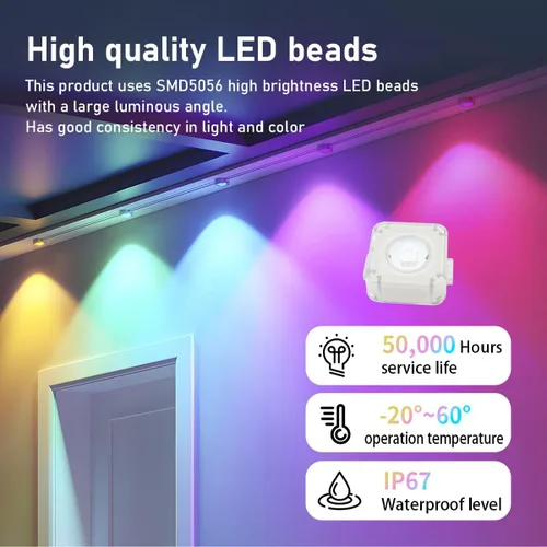 Miniatura 3 de Luz permanente para exteriores, 100 pies con 72 luces LED de alero, luces RGB inteligentes para exteriores con 75 modos de escena, IP67 resistente