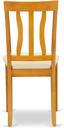 Miniatura 9 de East West Furniture ANTI5-OAK-LC - Juego de muebles de comedor de 5 piezas, incluye una mesa de cocina redonda con pedestal y 4 sillas de comedor