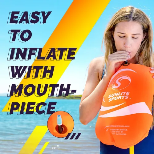 Miniatura 5 de Sunlite Sports Boya de natación de alta calidad, altamente visible, impermeable, de seguridad, flotador, entrenamiento para natación en aguas Boya