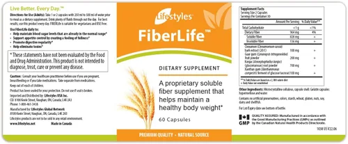 Miniatura 7 de Intra Lifestyles FiberLife Suplemento – Fibra soluble para la salud digestiva y control del apetito con Konjac, goma guar, goma xantana y canela