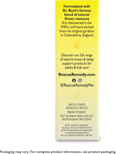 Miniatura 7 de Rescue Remedy Pet Dropper para gatos – 0.3 onzas líquidas – Soporte de estrés y tensión para gatos con esencias florales naturales de Bach – Fórmula