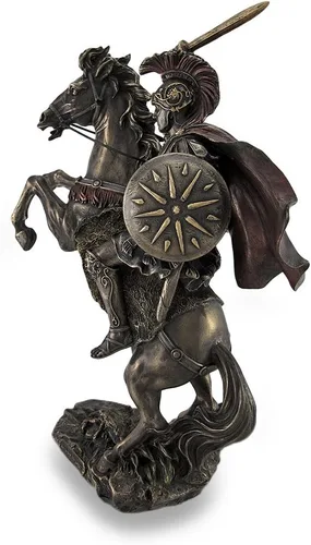 Miniatura 2 de Things2Die4 Estatua escultórica bronceada de Alejandro Magno Bucéfalo