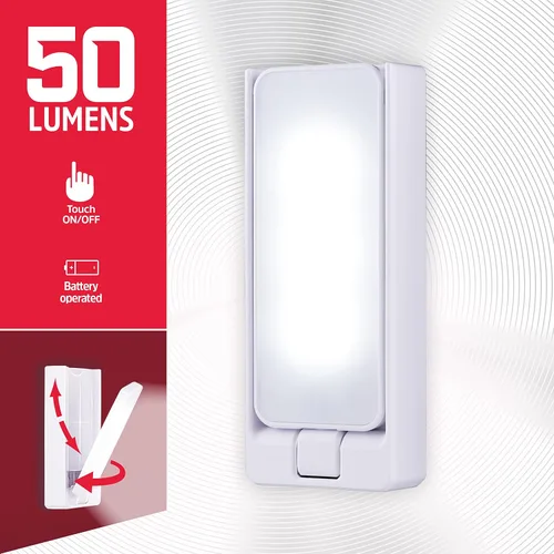 Miniatura 2 de Energizer Luz táctil LED giratoria, funciona con pilas, 35 lúmenes, luz LED inalámbrica para armario, ideal para debajo del gabinete, armario