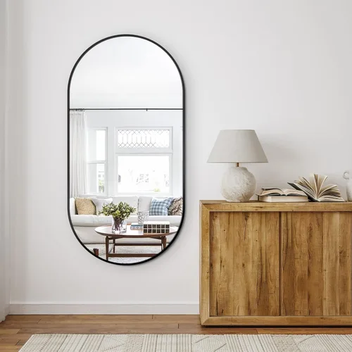 Miniatura 21 de Delma Espejo de gimnasio en casa, 48 x 24 x 2 unidades, vidrio templado grande de cuerpo completo, sin marco, montado en la pared para gimnasio
