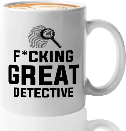Taza de café de detective de 11 onzas, color blanco, gran detective, policía, policía, patrulla, policía, policía, policía, policía, policía,