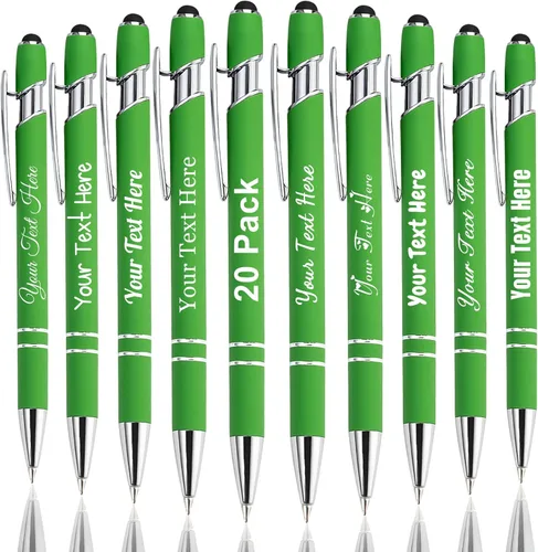 Miniatura 78 de Hasta 300 bolígrafos personalizados a granel con nombre personalizado con grabado gratis, puntas de lápiz capacitivo grabado, bolígrafo