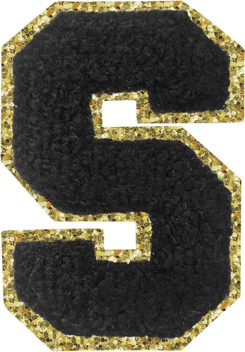 Miniatura 85 de SPRT - Parches de letras de chenilla universitaria con purpurina, parche de letras blancas para planchar con letras del alfabeto para disfraz