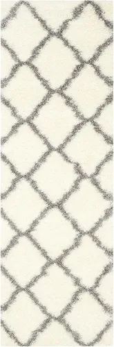 Miniatura 21 de SAFAVIEH Colección Montreal Shag SGM866C Trellis que no desprende pelusa para sala de estar, dormitorio, comedor y entrada, alfombra decorativa