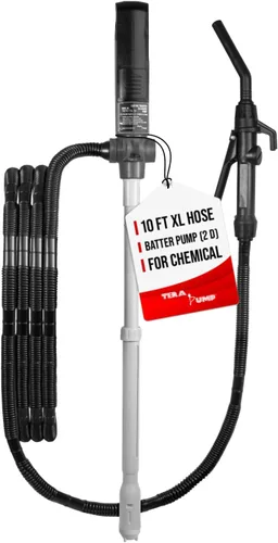 TERA PUMP - TREP01-TXL-CH Bomba resistente a químicos alimentada por dos (2) pilas D para etanol, metanol, DEF, limpiador de frenos, bomba de