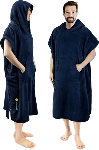 Miniatura 10 de SUN CUBE Poncho de surf cambiador con capucha Toalla de microfibra absorbente de secado rápido con bolsillo para surfear, hombres y mujeres