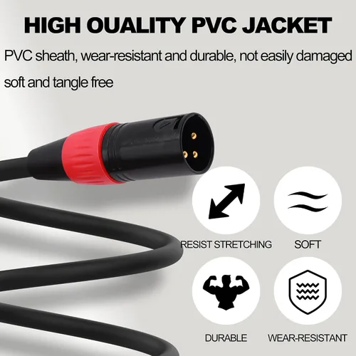 Miniatura 6 de XLR Adaptador de audio macho de 3 pines a 5 pines hembra Cable DMX Cable de altavoces Cable para micrófono DMX Luz de escenario -1M/3.3FT