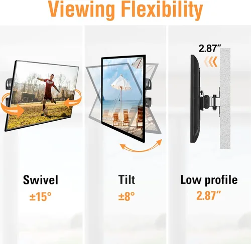 Miniatura 3 de ELIVED Soporte de pared para TV pequeño con giro de inclinación ajustable para la mayoría de televisores LED LCD OLED OLED de 13 a 30 pulgadas