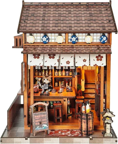 Izakaya - Kits de rincón de libros de bricolaje japonés, rompecabezas de madera 3D para adultos, adolescentes, novia, compañeros de clase y familia