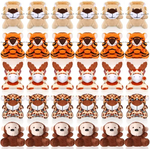 Miniatura 11 de Shappy 30 piezas de mini juguetes de guepardo de peluche, animales de peluche pequeños a granel para baby shower, safari, guardería, decoración