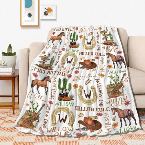 Miniatura 10 de Manta de caballos regalos para niñas y niños, manta de caballo regalos para decoración de bebé, manta de felpa suave y ligera de franela polar