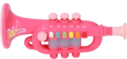 Instrumentos musicales, trompeta para niños, juguete de música preescolar para niños y niñas (rosa)