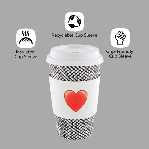 Miniatura 4 de Restaurantware Fundas para tazas de café, paquete de 50 unidades para tazas de café de 12, 16 y 20 onzas, fundas desechables para bebidas calientes