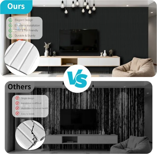 Miniatura 5 de EVERECO Paquete de 12 paneles acústicos grandes, 47.2 x 23.6 x 0.4 pulgadas, paneles insonorizados para pared, adecuados para sala de prensa, Negro