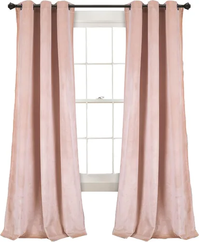 Miniatura 26 de Lush Decor Prima Velvet Sólido - Par de paneles de cortinas para ventana con ojales de filtrado de luz, 95" L x 38" A, Negro