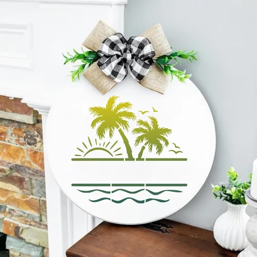 Miniatura 3 de Plantillas de Palma - Plantillas de Playa Reutilizables para Pintar sobre Madera, Lienzo, Paredes - Proyectos DIY de Verano Temáticos