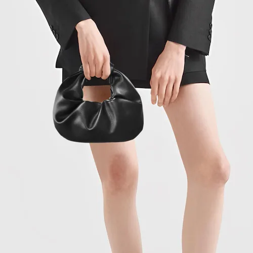 Miniatura 2 de Bolso de mano para mujer, de piel sintética fruncida, mini monedero para mujer, bolsos pequeños