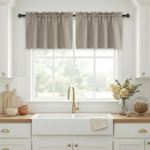 Miniatura 18 de NICETOWN Cenefas de Ventana Opacas con Aislamiento Térmico para Guardería - Paneles de Cortina con Bolsillo para Barra de Decoración del Hogar