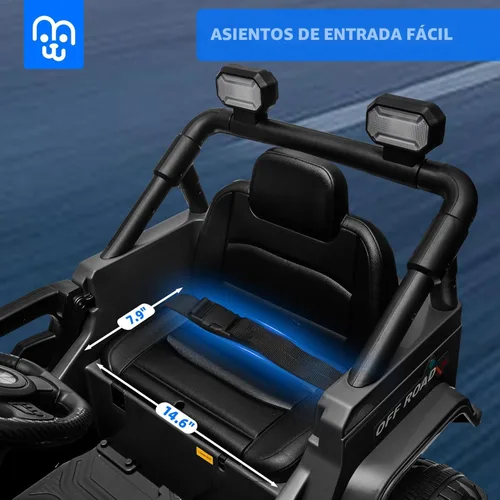 Miniatura 7 de MINIATURE MOTORS Camioneta eléctrica de 12 V para niños con control remoto, motores gemelos de 35 W, velocidad máxima de 3.5 MPH, reproductor
