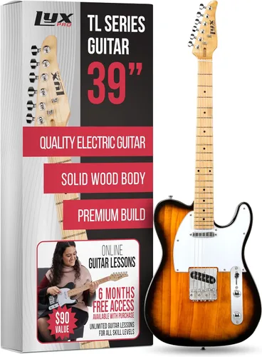 Miniatura 19 de LyxPro Guitarra eléctrica de 30 pulgadas, serie TL, cuerpo de madera de Paulownia de tamaño completo, golpeador de 3 capas, cuello en forma de C