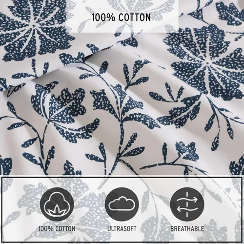 Miniatura 117 de Eddie Bauer - Juego de ropa de cama de percal de algodón, decoración fresca y elegante para el hogar, sábanas de tamaño King