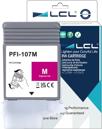 Miniatura 9 de LCL PFI-107 Cartucho de tinta negro de 4.4 fl oz de repuesto para Canon PFI-107 PFI-107BK PFI107BK para impresoras Canon ImagePROGRAF iPF670 iPF680