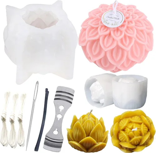 Miniatura 16 de Kit de 11 agujas de vela, moldes de herramienta de inserción de mecha, aguja perforadora con ojo de gancho, aguja de absorción de velas de ojo