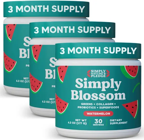 Miniatura 18 de Simply Blossom Nutrition Daily Greens & Superfood Powder + Colágeno + Probióticos para la salud digestiva de las mujeres y alivio de la hinchazón.
