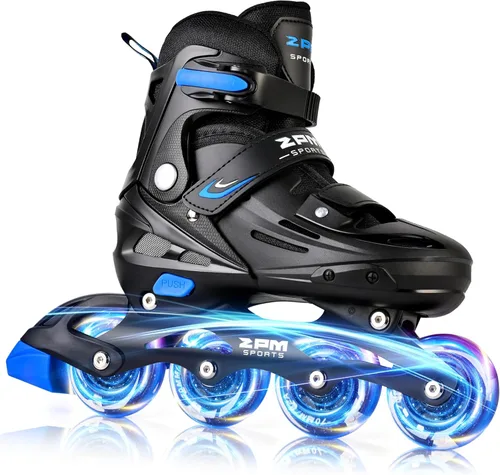 Miniatura 10 de 2PM SPORTS Patines en línea para niños y niñas de edades 5-8, 8-12, 3-5, 4-8, 6-12 con ruedas que se iluminan, patines de ruedas ajustables