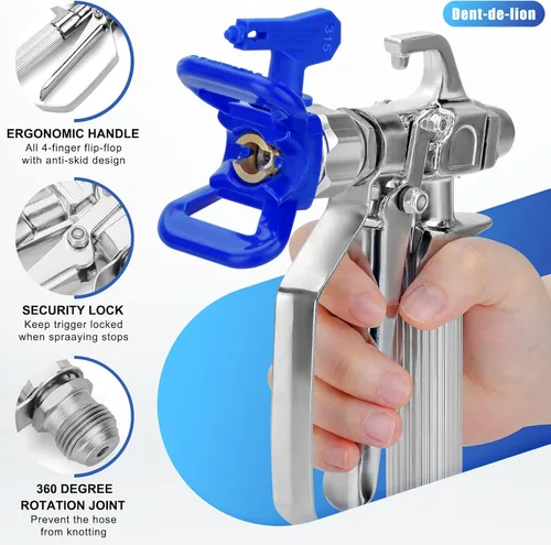 Miniatura 8 de Kit de 16 pistolas pulverizadoras de pintura sin aire, pistola pulverizadora de pintura sin aire de 3600 PSI con protectores de punta de boquilla