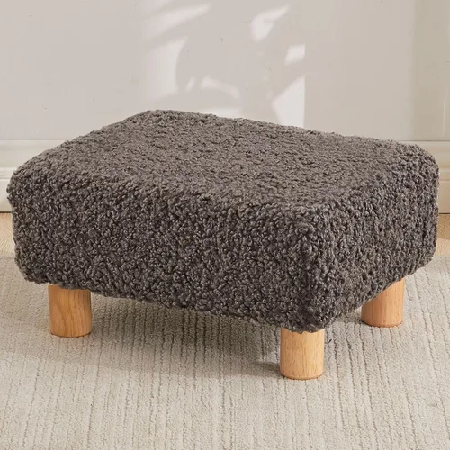 Miniatura 24 de Taburete pequeño otomano, reposapiés otomano de lino, reposapiés para sofá, reposapiés rectangulares y otomanos, pequeño para sala de estar, entrada