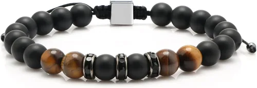 Miniatura 2 de JoycuFF Pulsera de ojo de tigre para hombre, regalo de aniversario, cumpleaños, día del padre, regalo de Navidad para novio, papá, hijo, esposo