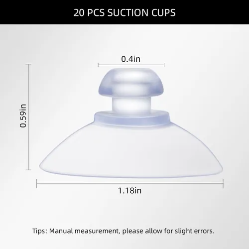 Miniatura 2 de Paquete de 20 ventosas para ventosas de plástico de vidrio, ventosas de plástico transparente de PVC con ganchos para mesa de vidrio, almohadilla