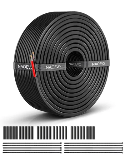 Miniatura 31 de NAOEVO Cable eléctrico de calibre 10, 2 conductores, cable de PVC trenzado de 10 AWG, bajo voltaje de 12 V/cobre estañado/cable flexible