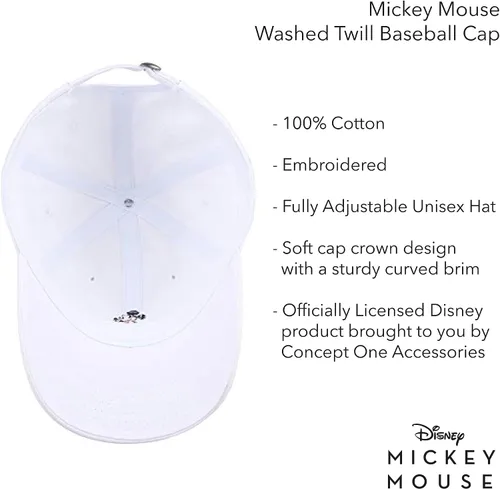 Miniatura 6 de Disney Mickey Mouse Embroidered Cotton Adjustable Dad Hat with Curved Brim