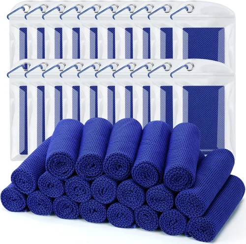 Miniatura 13 de Toalla de enfriamiento (paquete de 20, 40 x 12 pulgadas) con bolsas para deportes, entrenamiento, fitness, gimnasio, yoga, golf, pilates, viajes